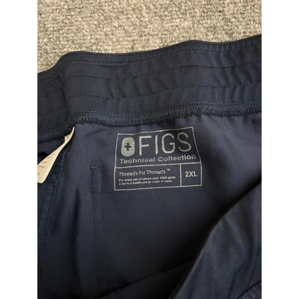 FIGS Technical Collection Mens Scrub Pants Navy Blue Drawstring 2XL Regular
